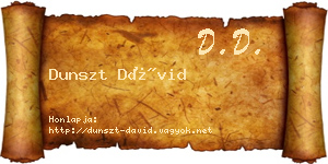 Dunszt Dávid névjegykártya